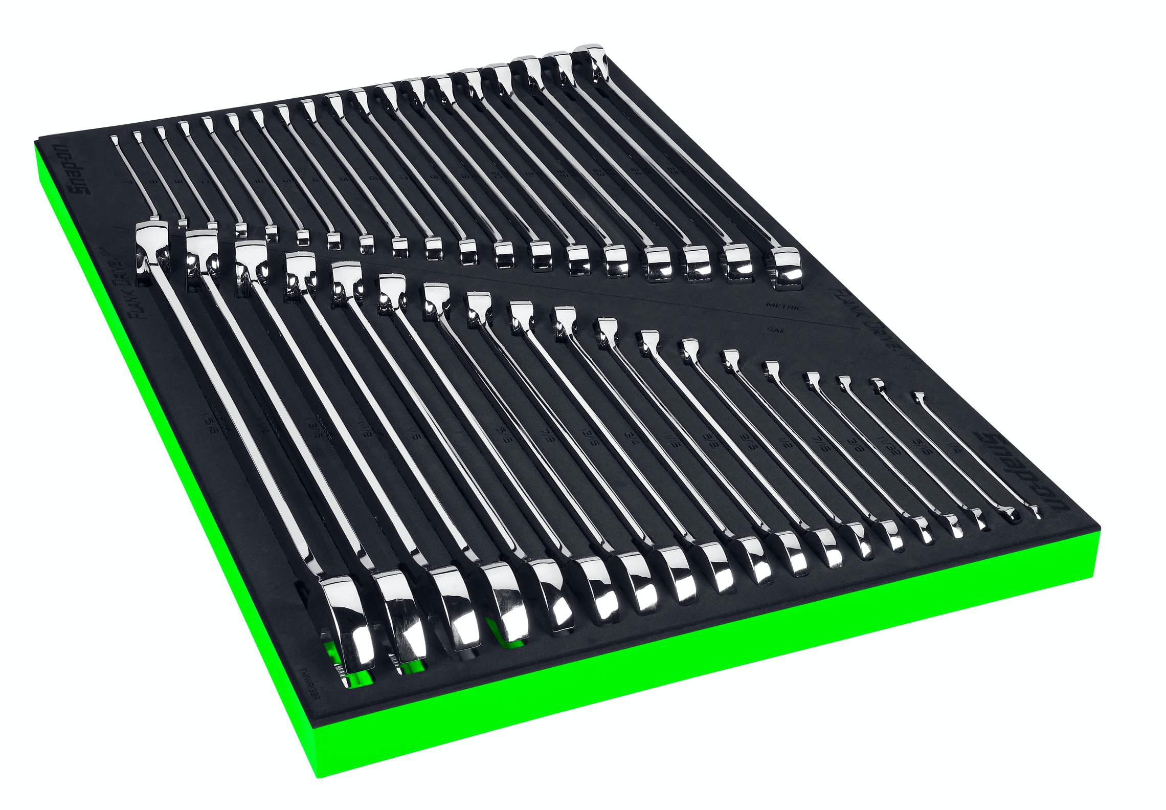 38 pc 12-Point Flank Drive® Plus Combination Wrench Master Foam Set (Green) | SOEXFSET1BG 38 pc 12-Point Flank Drive® Plus Combination Wrench Master Foam Set (Green) | SOEXFSET1BG